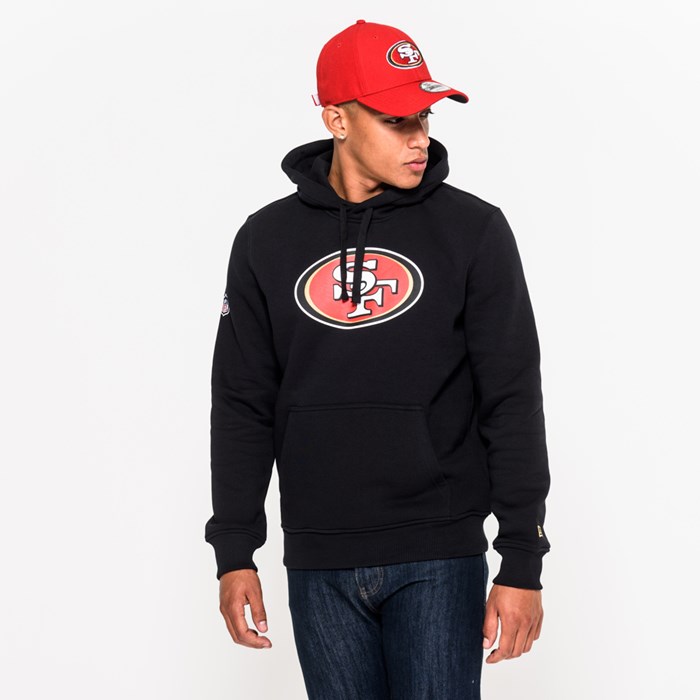 San Francisco 49ers Team Logo Miesten Hupparit Mustat - New Era Vaatteet Halpa hinta FI-812567